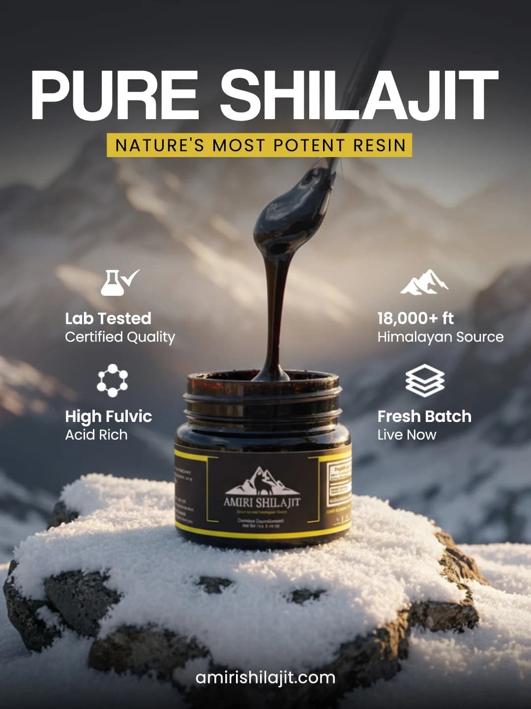 Amiri Shilajit social media post: Pure Shilajit