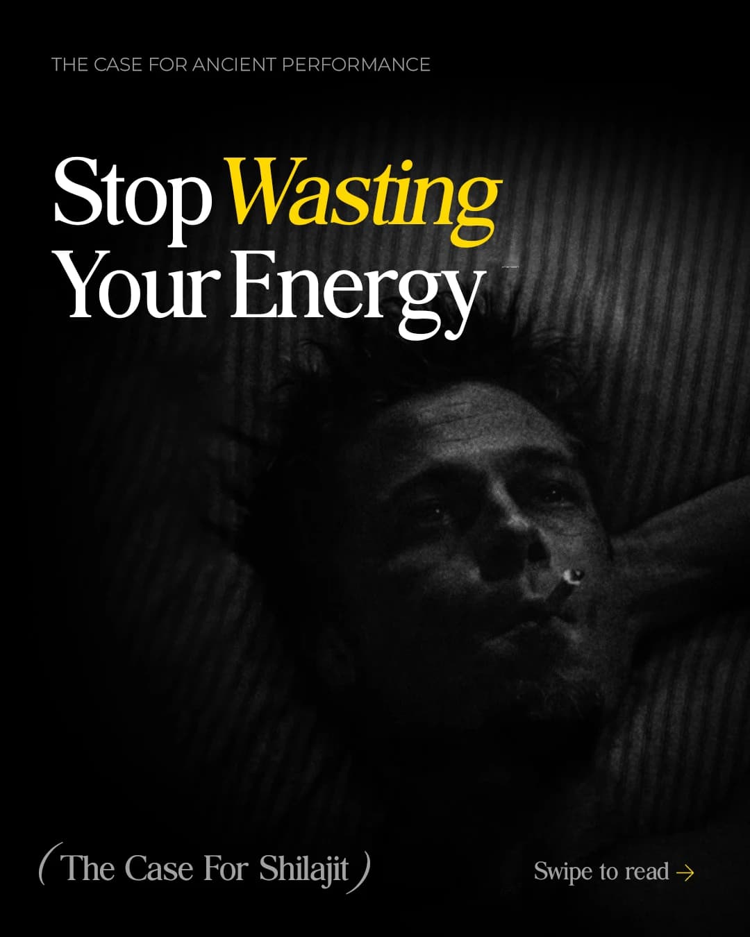 Amiri Shilajit social media post: Stop Wasting Your Energy