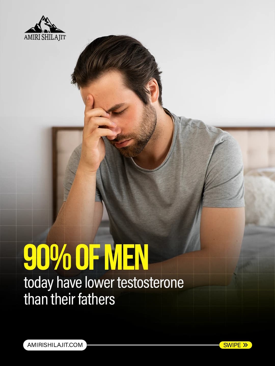Amiri Shilajit social media post: 90% of Men have lower testosterone than their fathers