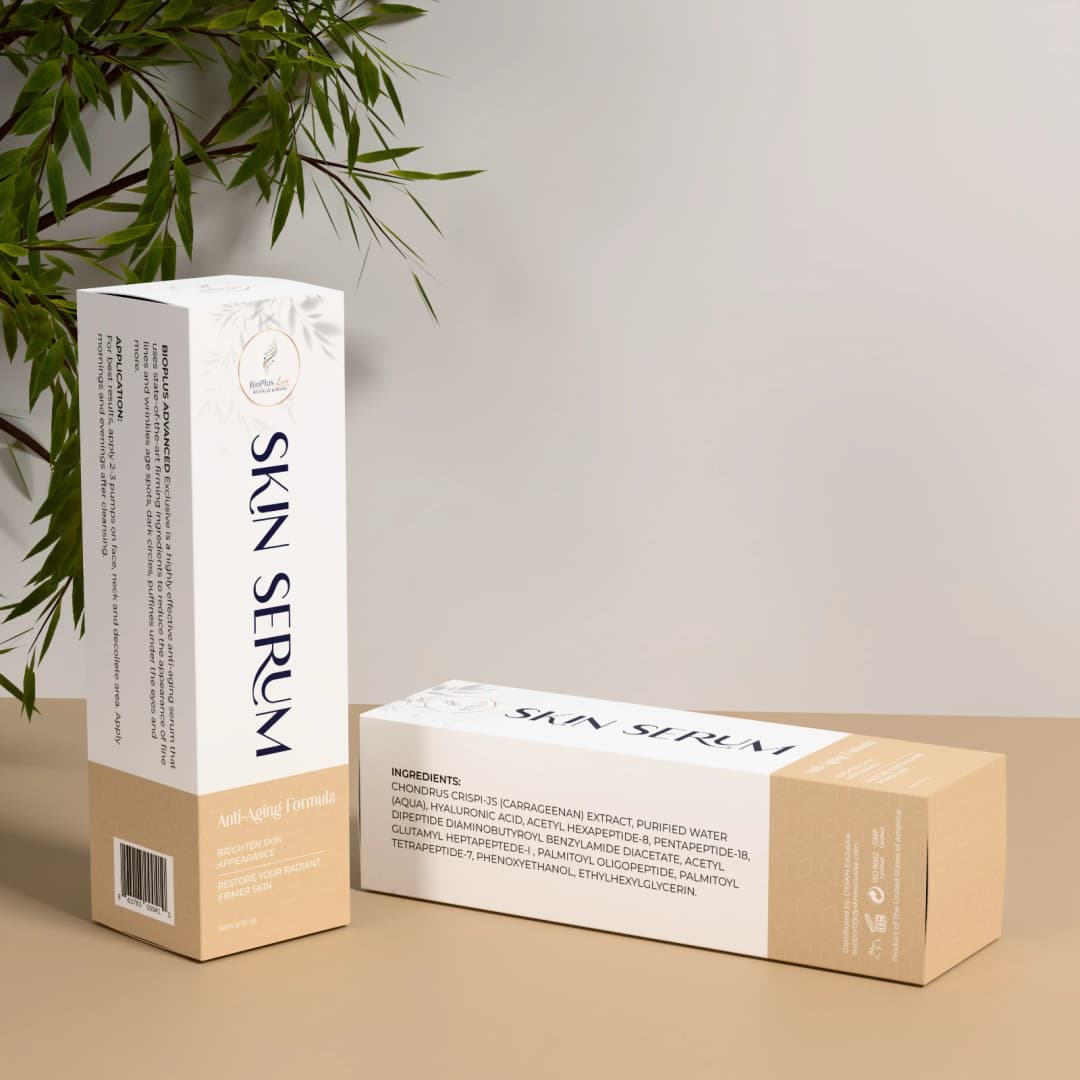 BioPlus Luxe serum cosmetic packaging design