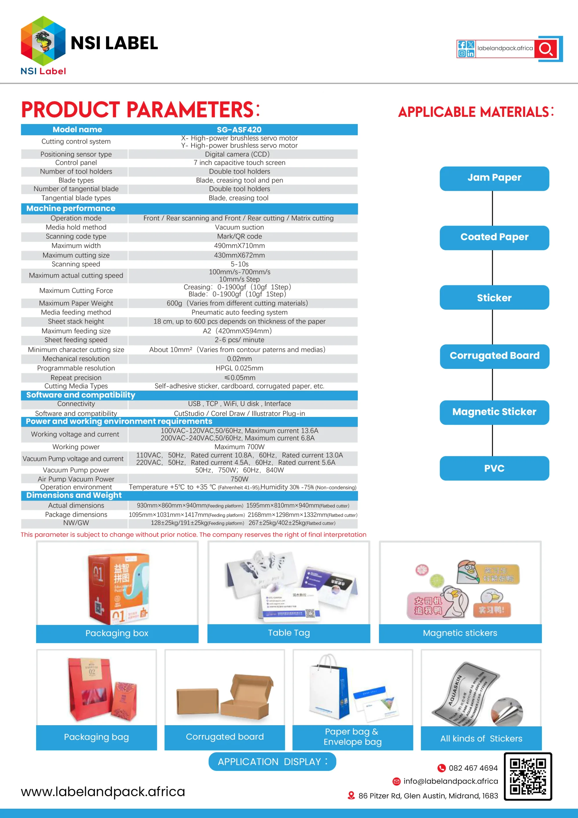 Product Flyer Design, NSI Label | Industrial Machinery | Awais Khadim