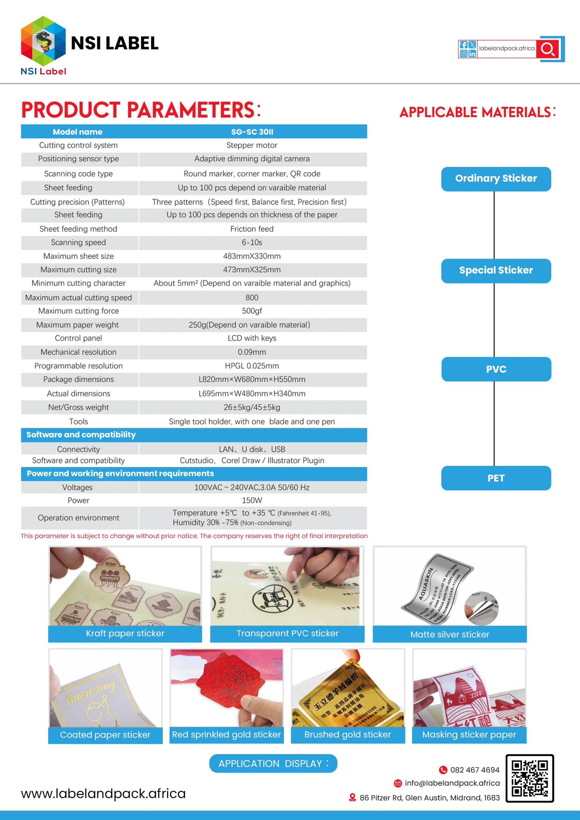 Technical Datasheet Design, NSI Label | Industrial Machinery | Awais Khadim