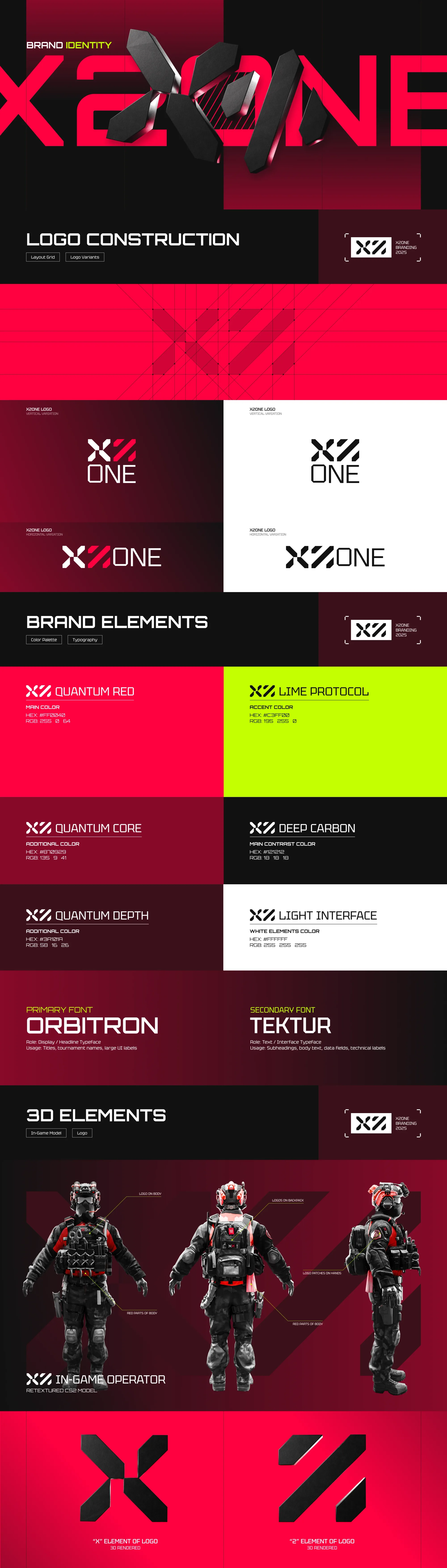 Gaming Brand Identity, X2ONE | Gaming & Esports | Awais Khadim