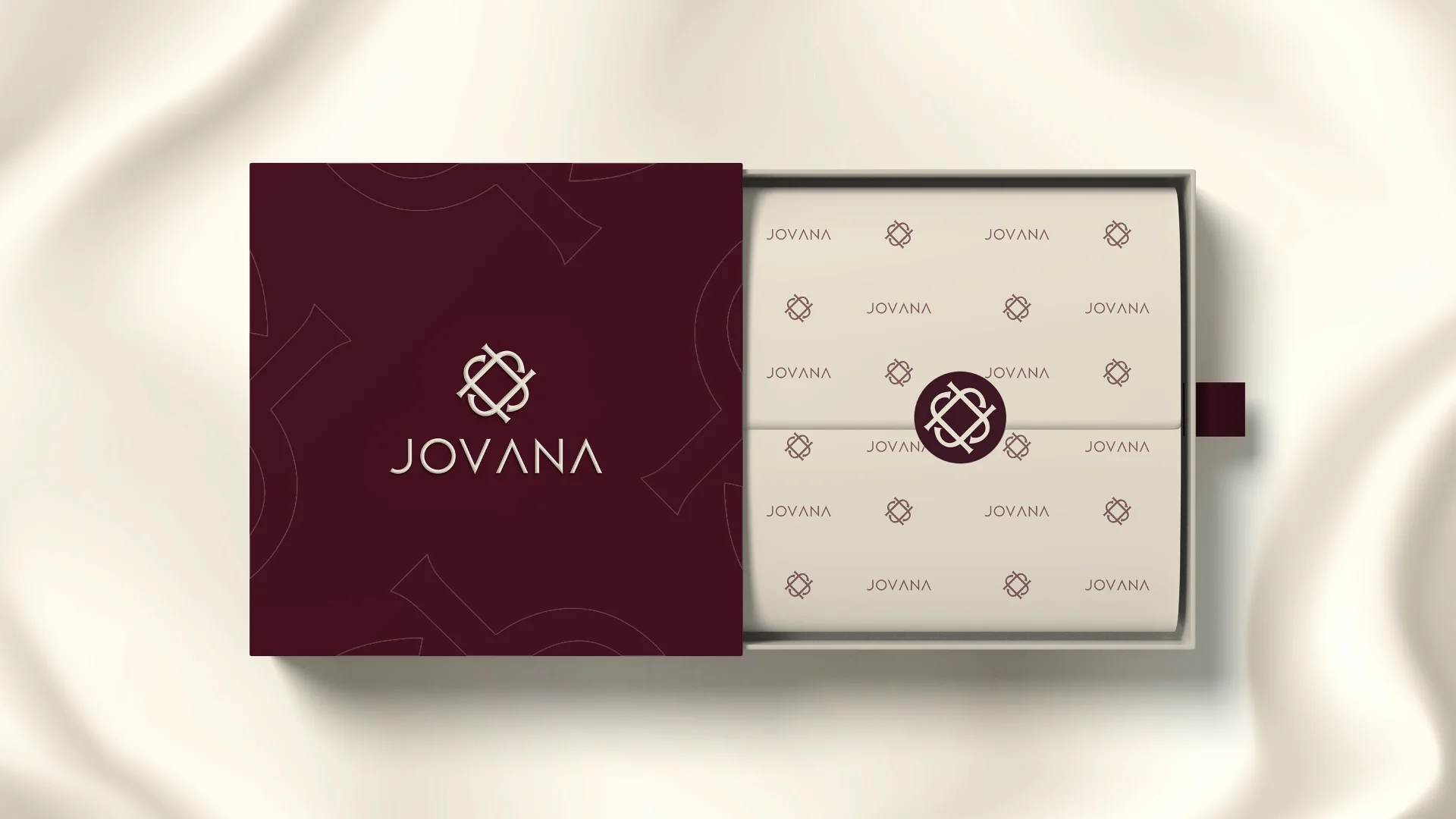 Jovana luxury gift box with monogram pattern