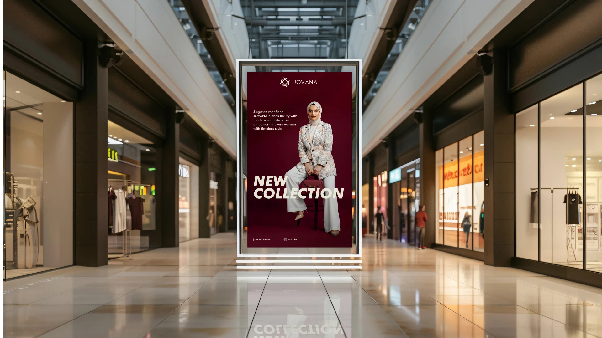 Jovana New Collection digital signage in a shopping mall