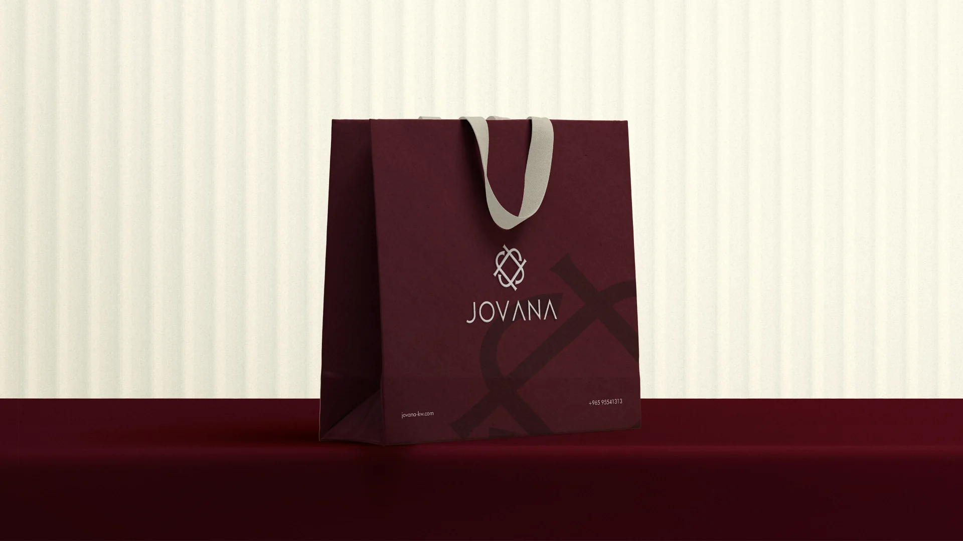 Jovana burgundy branded shopping bag