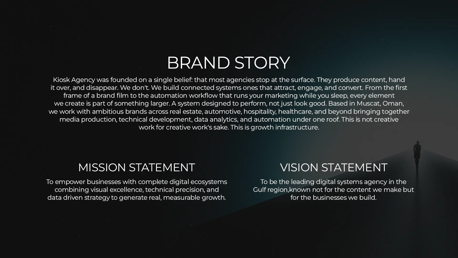 Kiosk Agency brand story, mission and vision