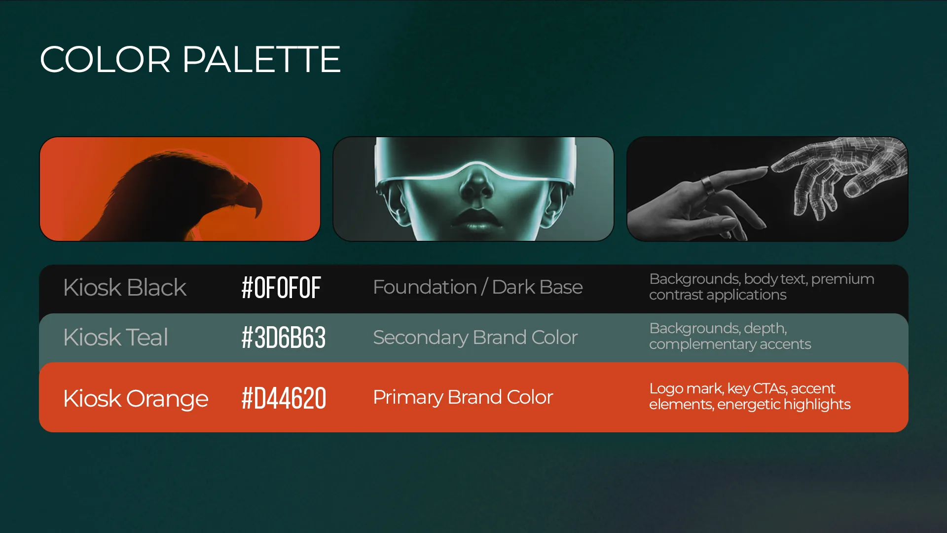 Kiosk Agency colour palette