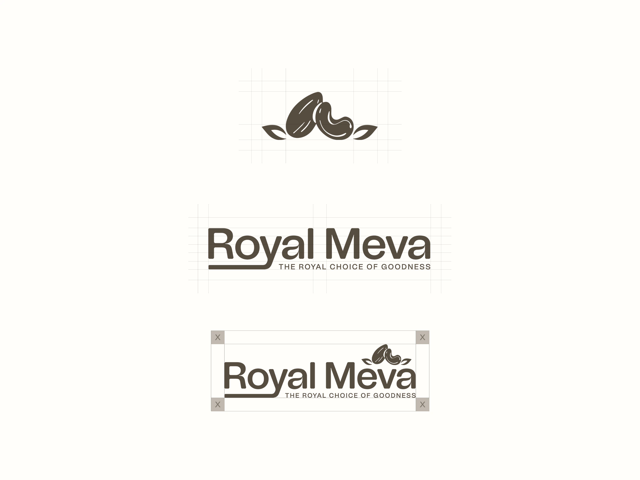 Royal Meva logo construction grid