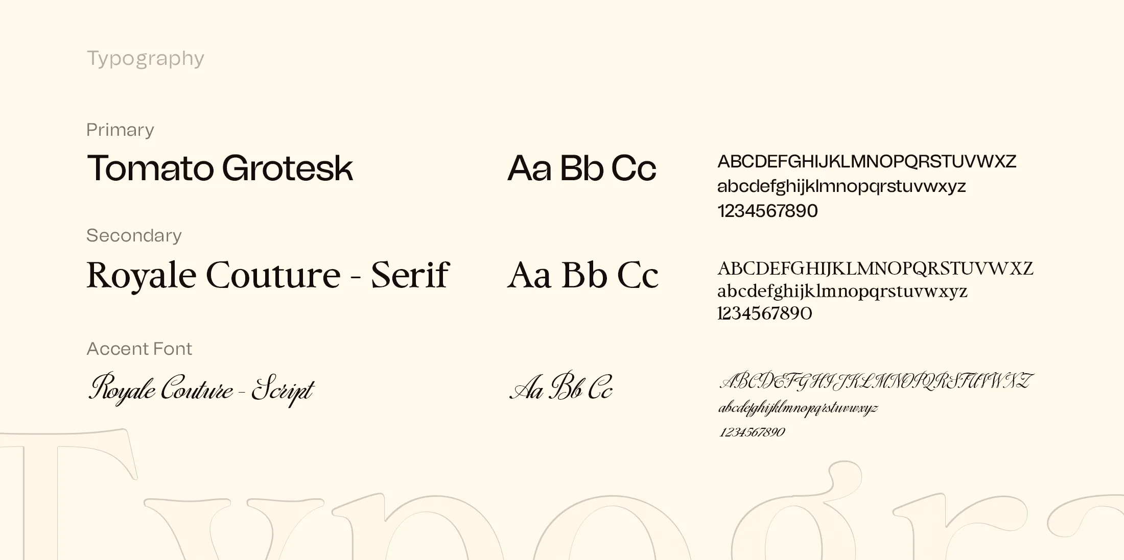 Royal Meva typography